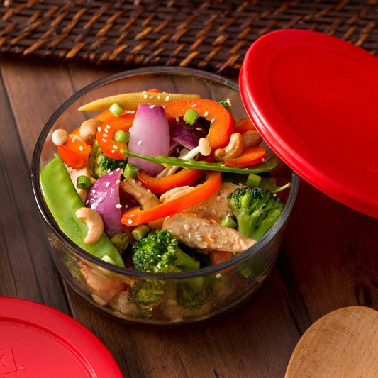 Pyrex® Simply Store® 7-cup Glass Food Storage Container with Red Lid