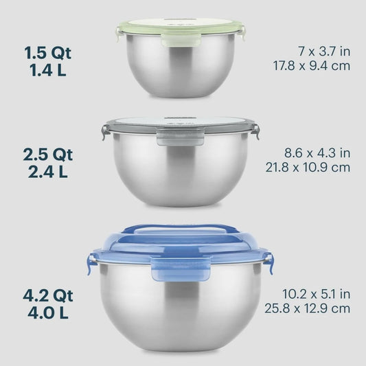 Pyrex® 6-piece Stainless Steel Mixing Bowl Set