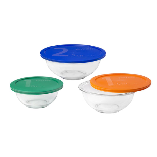 Pyrex® 6-piece Mixing Bowl Set with Assorted Lids