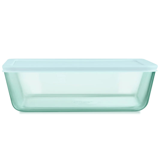 Pyrex® Simply Store® Tinted Glass 11-cup Rectangle Storage Container with Lid, Aqua